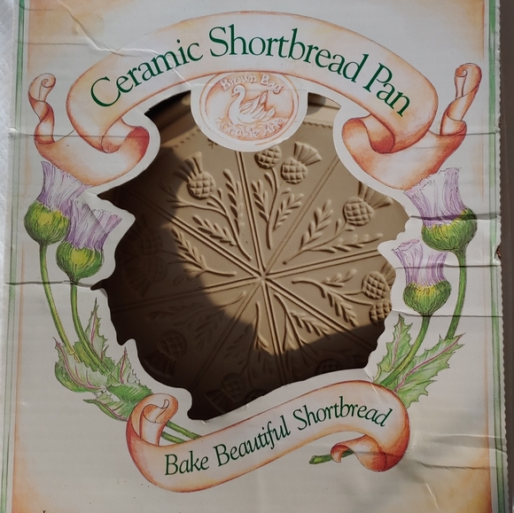 Brown Bag Cookie Art Kitchen Ceramic Shortbread Pan Brown Bag